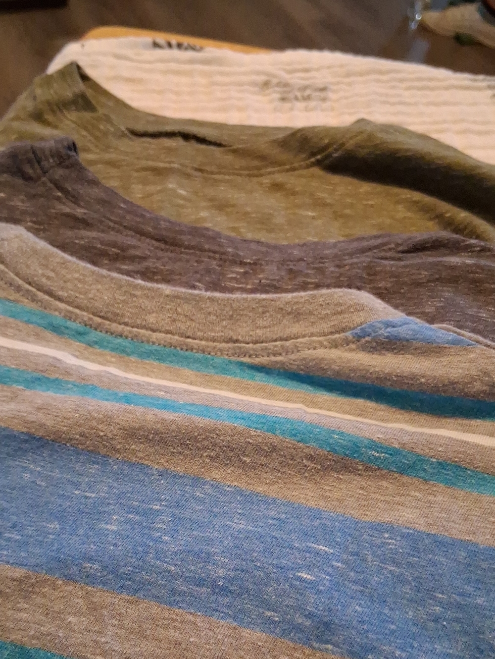 jumping beans Men's Striped Crew Neck Shirt in Blue and Gray